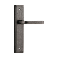 Door Lever Annecy Stepped Latch Distressed Nickel H237xW50xP65mm in Distressed Nickel