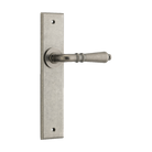 Door Lever Sarlat Chamfered Latch Distressed Nickel H240xW50xP55mm in Distressed Nickel