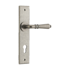 Door Lever Sarlat Chamfered Euro Distressed Nickel H240xW50xP55mm in Distressed Nickel