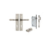 Door Lever Sarlat Chamfered Euro Pair Distressed Nickel CTC85mm L111xP55mm BPH240xW50mm Mortice Lock Euro Distressed Nickel CTC85mm Backset 60mm, Euro Cylinder Dual Function 5 Pin Distressed Nickel 65mm KA4 in Distressed Nickel