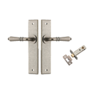 Door Lever Sarlat Chamfered Distressed Nickel L111xP55mm BPH240xW50mm Passage Kit Tube Latch Split Cam 'T' Striker Distressed Nickel Backset 60mm in Distressed Nickel