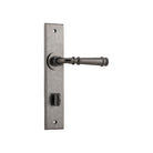 Door Lever Verona Chamfered Privacy Distressed Nickel CTC85mm H240xW50xP59mm in Distressed Nickel