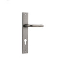 Door Lever Oslo Rectangular Euro Distressed Nickel CTC85mm H237xW50xP57mm in Distressed Nickel