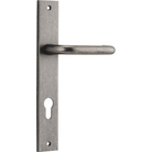 Door Lever Oslo Oval Latch Distressed Nickel H230xW40xP57mm in Distressed Nickel