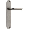 Door Lever Oslo Oval Euro Distressed Nickel CTC85mm H230xW40xP57mm in Distressed Nickel