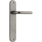 Door Lever Oslo Oval Euro Distressed Nickel CTC85mm H230xW40xP57mm in Distressed Nickel