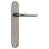 Door Lever Oslo Oval Euro Pair Distressed Nickel CTC85mm L120xP54mm BPH240xW38mm Mortice Lock Euro Distressed Nickel CTC85mm Backset 60mm, Euro Cylinder Key Thumb 5 Pin Distressed Nickel 65mm KA4 in Distressed Nickel