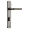 Door Lever Oslo Return Oval Privacy Distressed Nickel CTC85mm L118xP56mm BPH240xW50mm Privacy Kit Tube Latch Split Cam 'T' Striker Distressed Nickel Backset 60mm, Privacy Bolt Round Bolt Distressed Nickel Backset 60mm in Distressed Nickel