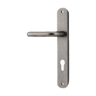 Door Lever Oslo Return Oval Latch Left Hand Fixed Distressed Nickel L118xP54mm BPH240xW40mm in Distressed Nickel