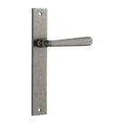 Door Lever Copenhagen Rectangular Latch Right Hand Fixed Distressed Nickel L120xP57mm BPH240xW38mm in Distressed Nickel
