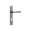 Door Lever Copenhagen Rectangular Euro Pair Distressed Nickel CTC85mm H240xW38xP61mm in Distressed Nickel