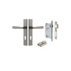 Door Lever Copenhagen Rectangular Euro Pair Distressed Nickel CTC85mm H240xW38xP61mm Entrance Kit, Mortice Lock Euro Distressed Nickel CTC85mm Backset 60mm, Euro Cylinder Dual Function 5 Pin Distressed Nickel L65mm KA1 in Distressed Nickel