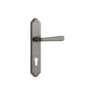 Door Lever Copenhagen Shouldered Euro Pair Distressed Nickel CTC85mm H250xW48xP61mm in Distressed Nickel