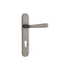Door Lever Copenhagen Oval Euro Pair Distressed Nickel CTC85mm H240xW40xP61mm in Distressed Nickel