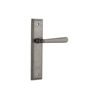 Door Lever Copenhagen Stepped Latch Pair Distressed Nickel H237xW50xP61mm in Distressed Nickel