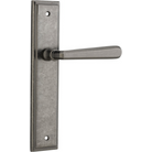 Door Lever Copenhagen Stepped Latch Pair Distressed Nickel H237xW50xP61mm in Distressed Nickel