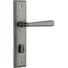 Door Lever Copenhagen Stepped Privacy Pair Distressed Nickel CTC85mm H237xW50xP61mm in Distressed Nickel