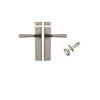 Door Lever Copenhagen Chamfered Distressed Nickel L120xP59mm BPH240xW50mm Passage Kit Tube Latch Split Cam 'T' Striker Distressed Nickel Backset 60mm in Distressed Nickel