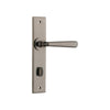 Door Lever Copenhagen Chamfered Privacy Pair Distressed Nickel CTC85mm H240xW50xP61mm in Distressed Nickel
