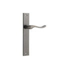 Door Lever Stirling on Long Backplate Pair Distressed Nickel H240xW38xP64mm in Distressed Nickel