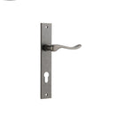 Door Lever Stirling Rectangular Euro Pair Distressed Nickel CTC85mm H240xW38xP64mm in Distressed Nickel