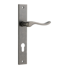 Door Lever Stirling Rectangular Euro Pair Distressed Nickel CTC85mm H240xW38xP64mm in Distressed Nickel