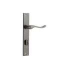 Door Lever Stirling Rectangular Privacy Pair Distressed Nickel CTC85mm H240xW38xP64mm in Distressed Nickel
