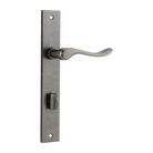 Door Lever Stirling Rectangular Privacy Pair Distressed Nickel CTC85mm H240xW38xP64mm in Distressed Nickel