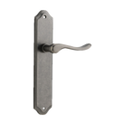 Door Lever Stirling Shouldered Latch Pair Distressed Nickel H250xW48xP64mm in Distressed Nickel