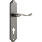 Door Lever Stirling Shouldered Euro Pair Distressed Nickel CTC85mm H250xW48xP64mm in Distressed Nickel