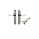 Door Lever Stirling Shouldered Latch Pair Distressed Nickel H250xW48xP64mm Passage Kit Tube Latch Split Cam 'T' Striker Distressed Nickel Backset 60mm in Distressed Nickel