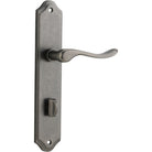 Door Lever Stirling Shouldered Privacy Pair Distressed Nickel CTC85mm H250xW48xP64mm in Distressed Nickel