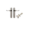 Door Lever Stirling Oval Latch Pair Distressed Nickel H240xW40xP64mm Passage Kit Tube Latch Split Cam 'T' Striker Distressed Nickel Backset 60mm in Distressed Nickel