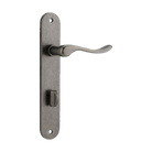 Door Lever Stirling Oval Privacy Pair Distressed Nickel CTC85mm H240xW40xP64mm in Distressed Nickel