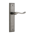 Door Lever Stirling Stepped Latch Pair Distressed Nickel H237xW50xP64mm in Distressed Nickel