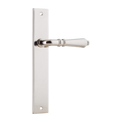 Door Lever Sarlat on Long Backplate Polished Nickel H240xW38xP55mm in Polished Nickel