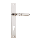 Door Lever Sarlat Rectangular Euro Polished Nickel CTC85mm H240xW38xP55mm in Polished Nickel