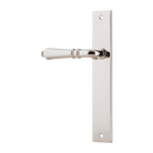 Door Lever Sarlat Rectangular Latch Left Hand Fixed Polished Nickel L111xP53mm BPH240xW38mm in Polished Nickel