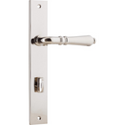 Door Lever Sarlat Rectangular Privacy Polished Nickel CTC85mm H240xW38xP55mm in Polished Nickel