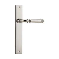 Door Lever Verona on Long Backplate Polished Nickel H237xW50xP59mm in Polished Nickel