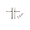 Door Lever Verona Rectangular Latch Polished Nickel H240xW38xP59mm Passage Kit, Tube Latch Split Cam 'T' Striker Polished Nickel Backset 60mm in Polished Nickel
