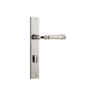 Door Lever Verona Rectangular Privacy Polished Nickel CTC85mm H237xW50xP59mm in Polished Nickel
