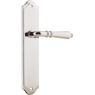 Door Lever Sarlat Shouldered Latch Polished Nickel H250xW48xP57mm in Polished Nickel