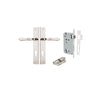 Door Lever Sarlat Shouldered Euro Polished Nickel CTC85mm H250xW48xP57mm Entrance Kit Mortice Lock Euro Polished Nickel CTC85mm Backset 60mm, Euro Cylinder Dual Function 5 Pin Polished Nickel L65mm KA1 in Polished Nickel