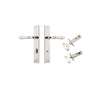Door Lever Sarlat Shouldered Privacy Polished Nickel CTC85mm H250xW48xP57mm Privacy Kit Tube Latch Split Cam 'T' Striker Polished Nickel Backset 60mm, Privacy Bolt Round Bolt Polished Nickel Backset 60mm in Polished Nickel
