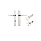 Door Lever Sarlat Shouldered Privacy Polished Nickel CTC85mm H250xW48xP57mm Privacy Kit Tube Latch Split Cam 'T' Striker Polished Nickel Backset 60mm, Privacy Bolt Round Bolt Polished Nickel Backset 60mm in Polished Nickel