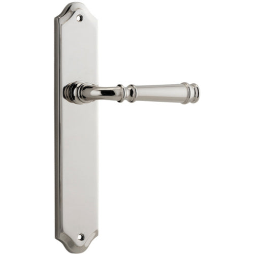 Door Lever Verona Shouldered Latch Polished Nickel H237xW50xP59mm in Polished Nickel