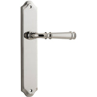 Door Lever Verona Shouldered Latch Polished Nickel H237xW50xP59mm in Polished Nickel