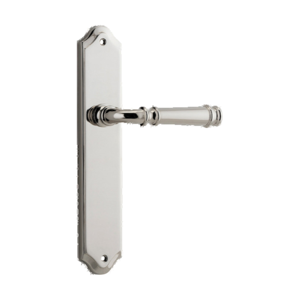 Door Lever Verona Shouldered Latch Polished Nickel H237xW50xP59mm in Polished Nickel