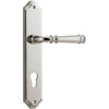 Door Lever Verona Shouldered Euro Polished Nickel CTC85mm H237xW50xP59mm in Polished Nickel
